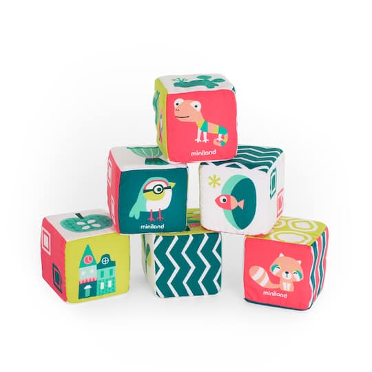 Miniland Feel to Learn Soft Rattle Cubes Set